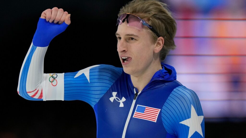 U.S. Speedskater Jordan Stolz Sets Olympic Record to Win 1,000m Gold at Milano Cortina