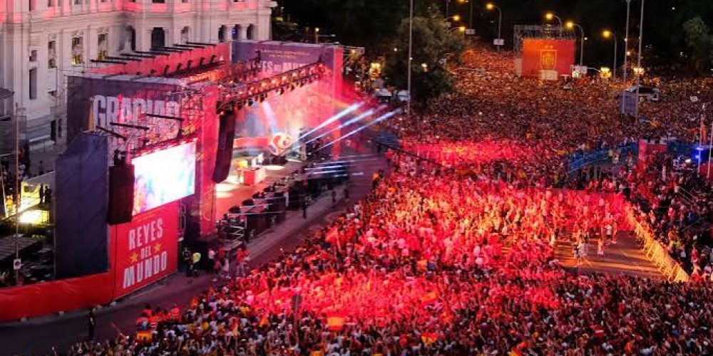 Spain World Cup celebration